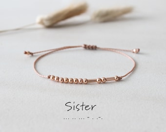 Armband "Sister" als Morse Code - Geschenk für Schwester - Geschenk Beste Freundin