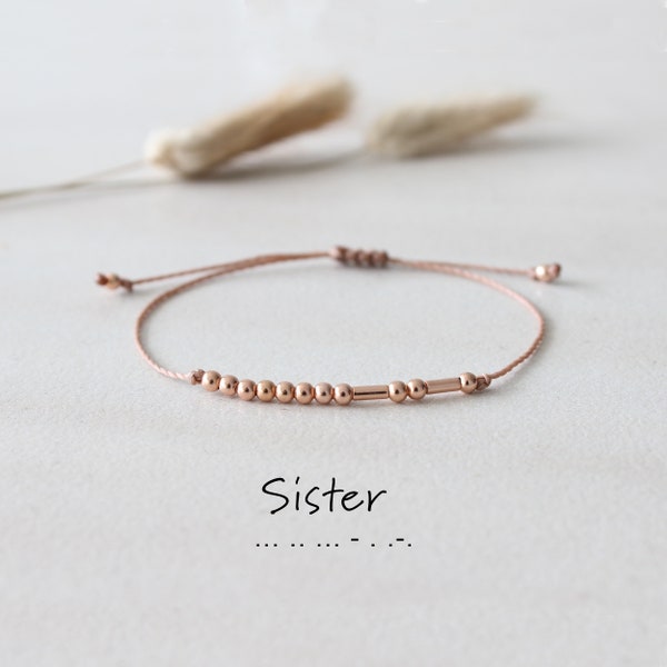 Armband "Sister" als Morse Code - Geschenk für Schwester - Geschenk Beste Freundin