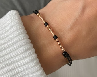 Bracelet personnalisé avec initiales en code Morse - Bracelet partenaire - Bracelet d'amitié - Bracelet familial - Cadeau anniversaire