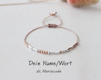 Personalisiertes Armband mit Namen/Wort als Morse Code - Geschenk für Freundin - Schwester Geschenk