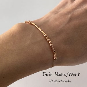 Armband personalisiert mit Namen / Wort als Morsecode - Namensarmband - Freundschaftsarmband - Geburtstagsgeschenk