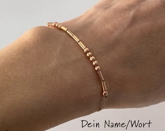 Armband personalisiert mit Namen / Wort als Morsecode - Namensarmband - Freundschaftsarmband - Geburtstagsgeschenk