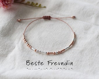 Beste Freundin Armband in Morse Code - Geschenk Beste Freundin