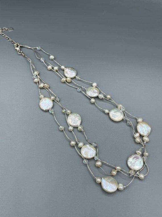 Pearl Beaded Triple Strand Necklace