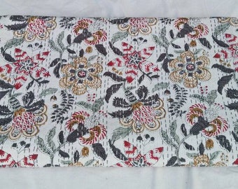 Indian handmade floral kantha quilt, queen size kantha throw, Kantha bedcover, kantha bedspread, home decor Kantha coverlet, kantha blanket