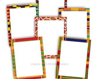 Afrikaanse printrandbundel, sjabloon, briefpapier voor aankondiging, digitaal bestand