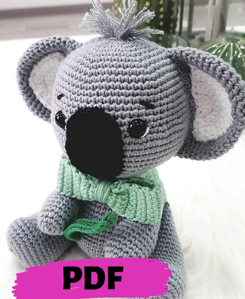 CROCHET KOALA PATTERN, Amigurumi crochet koala recipe with pattern, Crochet koala , koala tutorial, Knit toys pattern, koala doll pattern image 4