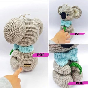 CROCHET KOALA PATTERN, Amigurumi crochet koala recipe with pattern, Crochet koala , koala tutorial, Knit toys pattern, koala doll pattern image 3