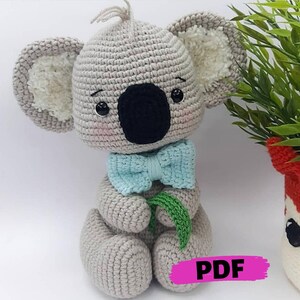 CROCHET KOALA PATTERN, Amigurumi crochet koala recipe with pattern, Crochet koala , koala tutorial, Knit toys pattern, koala doll pattern image 2