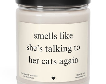 Cat mom gifts, cat stuff, cat decor, cat gifts, cat candle, funny candle gift for cat owner, crazy cat lady