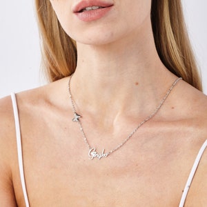 Personalize name necklace | Dainty butterfly necklace | 925 sterling silver necklace | Gold necklace |Name jewelry