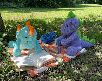 Virkat dinosauriemönster, dinosaurievirkmönster, virkat drakemönster, fantasivirkmönster, amigurumivirkmönster, virkmönster