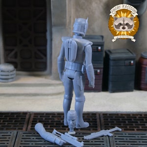 Super Commando Officer 3.75" 3D printed resin action figure, unpainted and unbuilt model kit StarWars inspired image 2