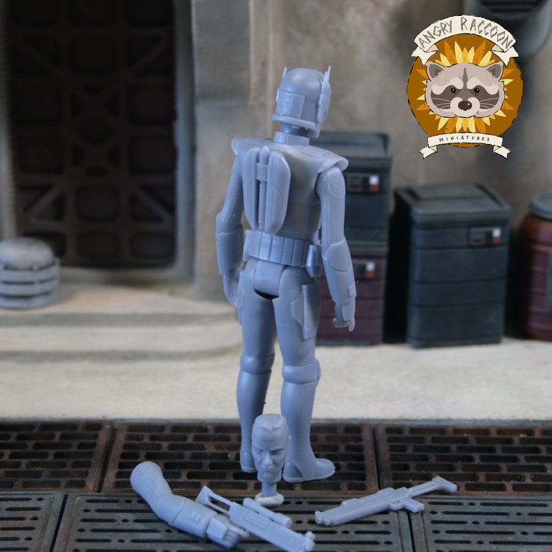 Super Commando Officer 3.75" 3D printed resin action figure, unpainted and unbuilt model kit StarWars inspired image 2