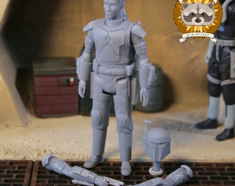 Mando Tristan 3.75" 3D printed resin action figure, unpainted and unbuilt model kit StarWars inspired