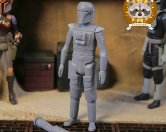 Mando Concord 3.75" 3D printed resin action figure, unpainted and unbuilt model kit StarWars inspired
