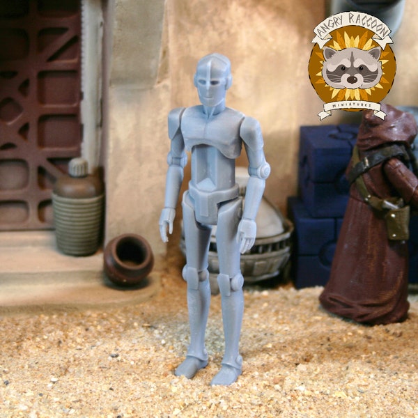 RQ Protocol Droid 3.75" 3D printed resin action figure, unpainted and unbuilt model kit Star Wars inspired