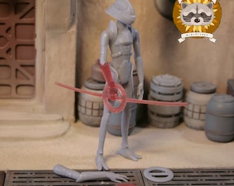 8th Brother 3.75" 3D printed resin action figure, unpainted and unbuilt model kit StarWars inspired