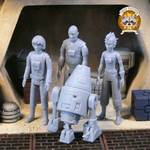 Iron Squadron 4 figures set 3.75&quot; 3D printed resin action figure, unpainted and unbuilt model kit StarWars inspired