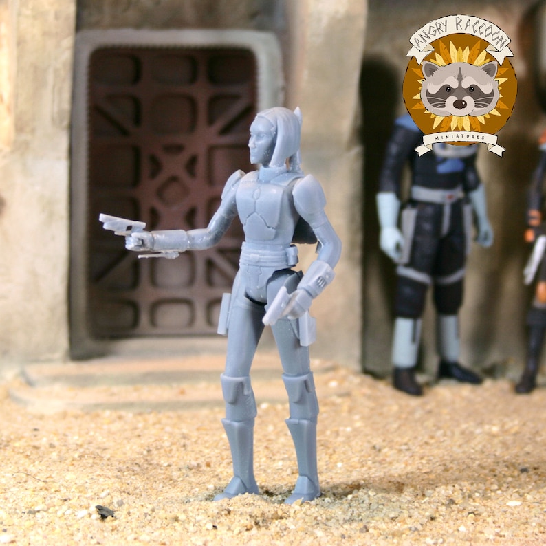 Bo Katan 3.75" 3D printed resin action figure, unpainted model kit Star Wars Mandalorian image 2