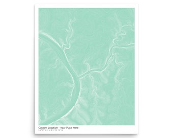 Descarga digital - Mapa topográfico personalizado - Regalo de mapa personalizado - Mapa personalizado - Mapa topográfico personalizado - Arte mural personalizado - Descarga de mapas personalizados - Color