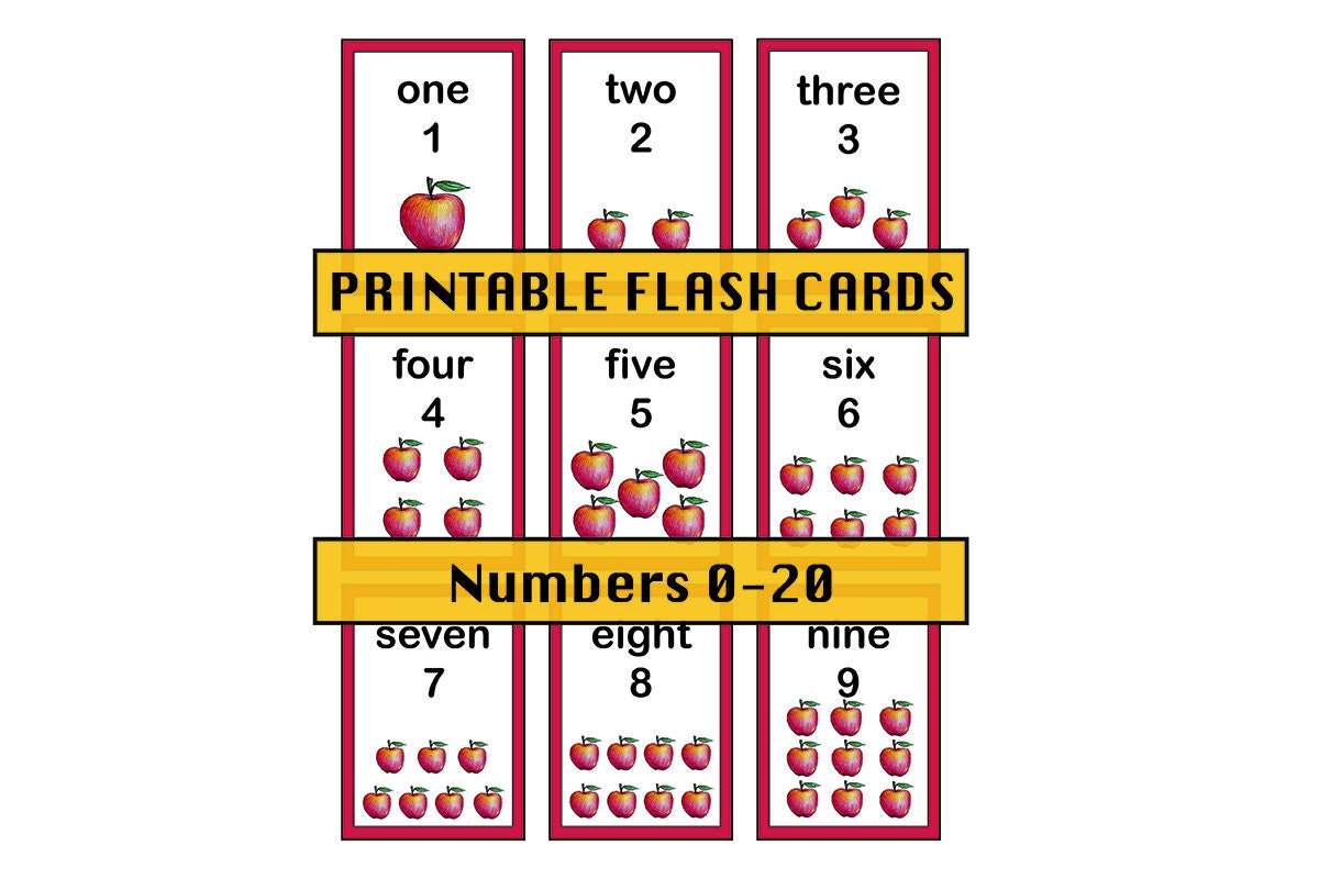 Mini Apple Flash Cards 020 PDF Download Etsy