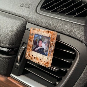 Handmade Resin Photo Car Vent Clip|Handmade Gift Car Accessory|Personalized Car Air Vent Clip|Custom Picture Resin Vent Clip|Mother Day Gift