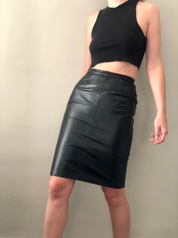 Iconic Leather Pencil Skirt Etsy UK