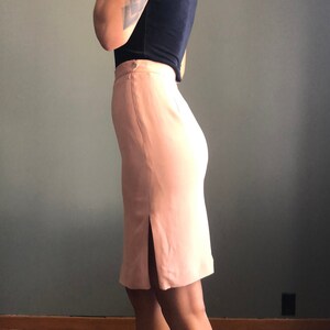 Blush Silk Pencil skirt image 4