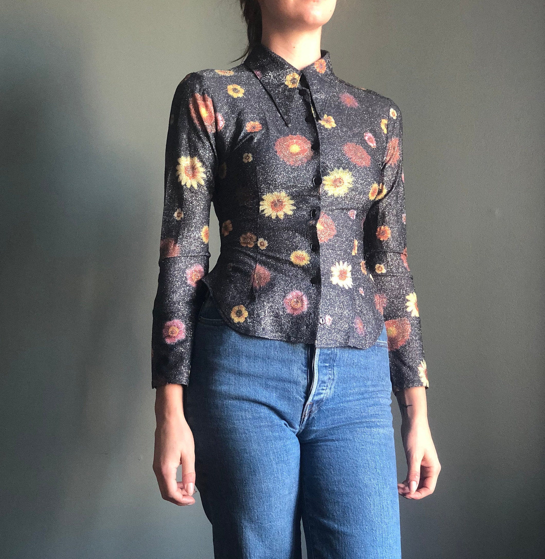 Plus size high store collar blouse