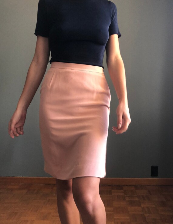 Blush Silk Pencil skirt - image 5