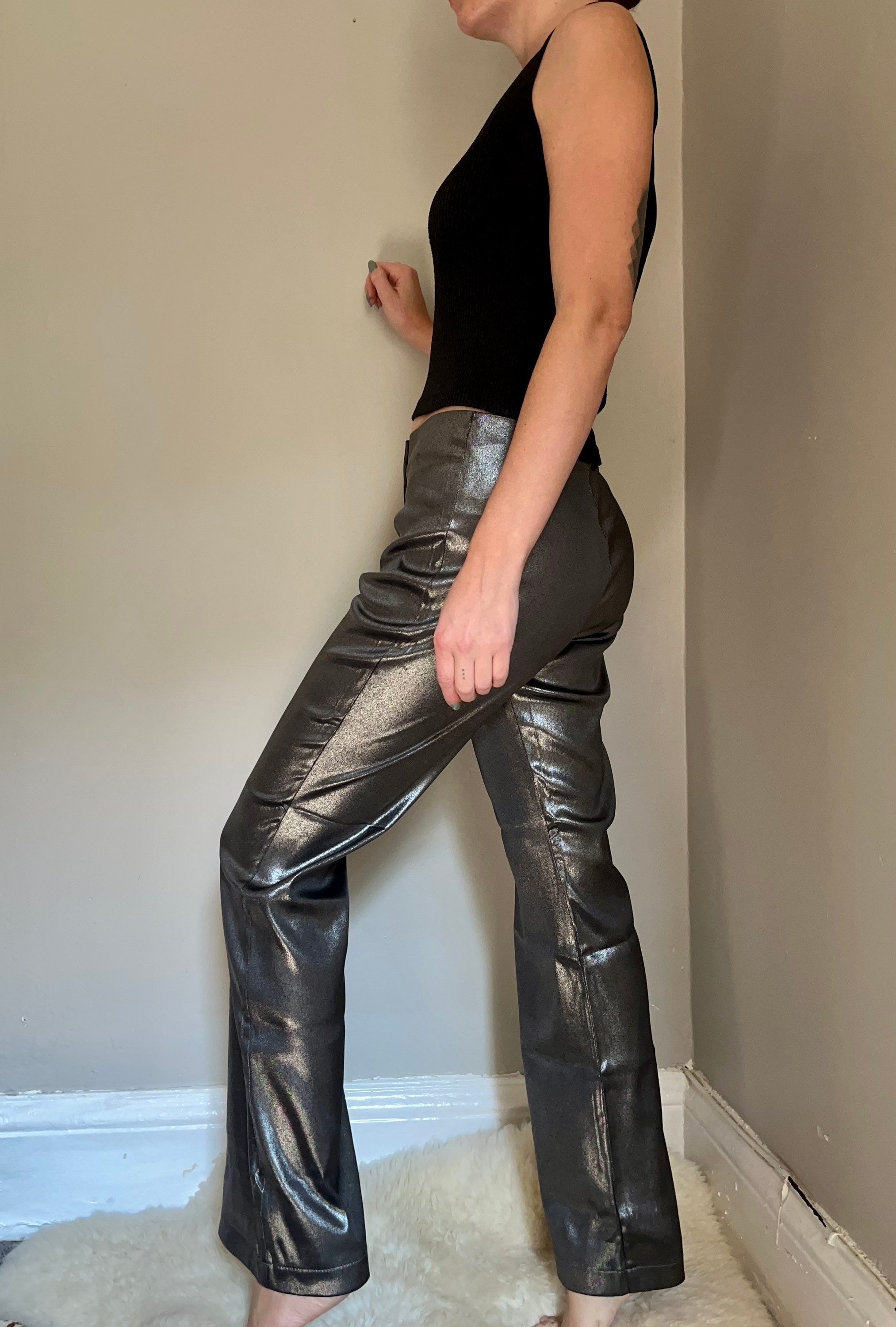 Silver Lame Leggings