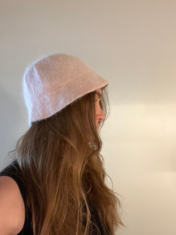 Baby Pink Angora Bucket Hat Etsy