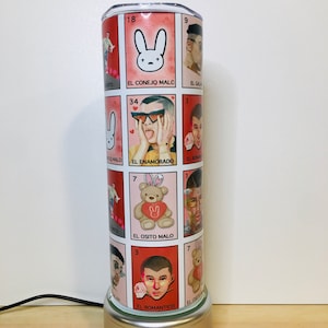Bad Bunny Loteria | Valentine&#39;s Day gift for her| 20oz Skinny tumbler with lid and straw