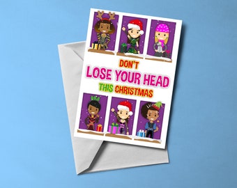 Seis tarjetas navideñas (en blanco por dentro) / Tarjeta con temática musical / Incluye sobre
