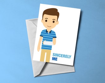 Sincerely Me - Dear Evan Hansen themed Greetings Card (blank inside) | Musical themed card | Includes Envelope