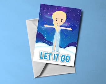 Elsa - Frozen the Musical Christmas Card (blank inside) | Musical themed card | Includes Envelope