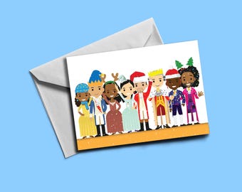 Hamilton Themed Christmas Card (blank inside) | Musical themed card | Includes Envelope | Line design
