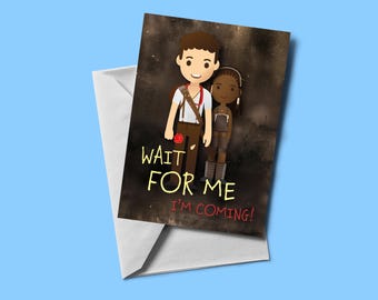 Wait For Me - Tarjeta de felicitación con temática musical de Hadestown (en blanco por dentro) / Tarjeta con temática musical / Incluye sobre