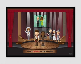 Hadestown A4 Musical print | Art |  Theatre cast cartoon figures | Wait For Me | Illustration | Broadway | London | West End