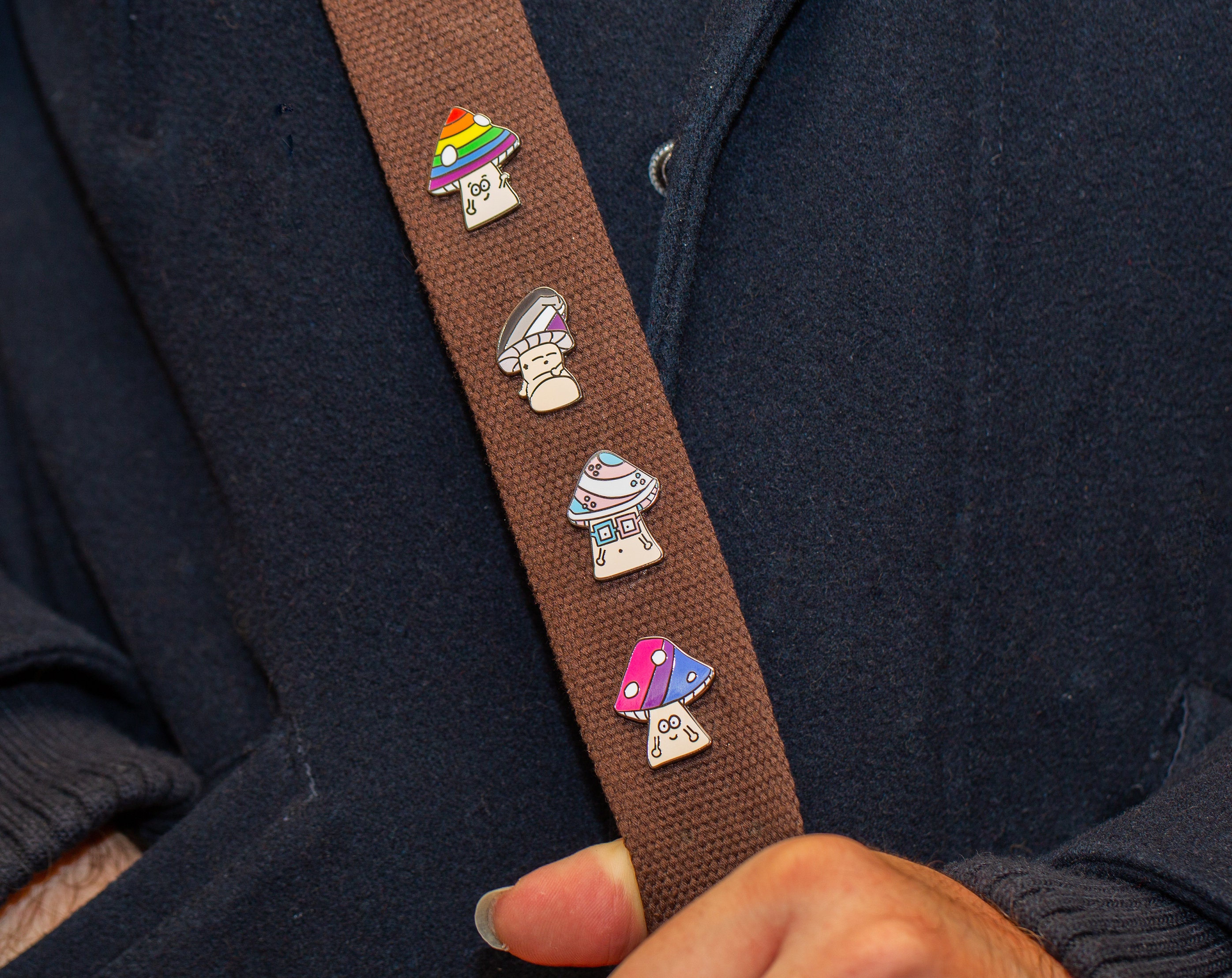 Rainbow Mushroom Pride Pin — Pride LGBT Gay Lesbian Bisexual Trans 