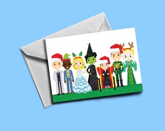 Wicked themed Christmas Card (blank inside) | Musical themed card | Includes Envelope | Line