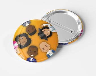 Hamilton Badge - Lafayette, Washington, Charles Lee, Mulligan & Philip - Musical Theatre Pin