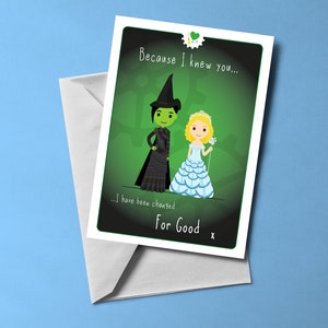 For Good - Wicked Grußkarte (innen leer) | Musikalische thematische Karte | Inklusive Umschlag