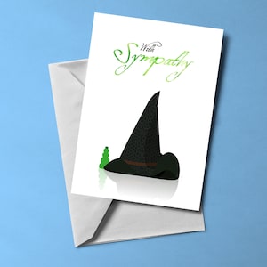 Wicked themed Sympathy card - Greetings Card (blank inside) | Musical themed card | Includes Envelope