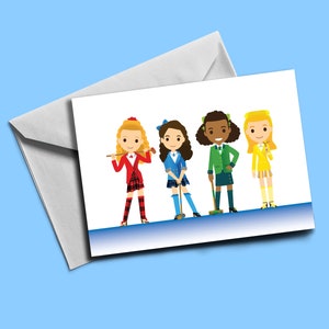 Heathers muziektheater thema wenskaart (leeg binnen) | Kaart met muzikaal thema | Inclusief envelop