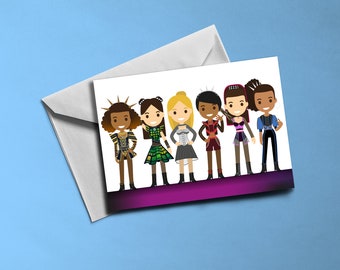 SIX the Musical themed Greetings Card (blank inside) | Musical themed card | Includes Envelope