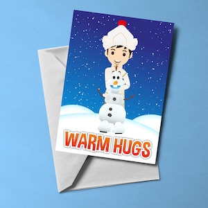 Olaf - Frozen the Musical Kerstkaart (blanco van binnen) | Kaart met muzikaal thema | Inclusief envelop