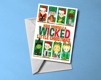 Wicked themed Christmas Card (blank inside) | Musical themed card | Includes Envelope