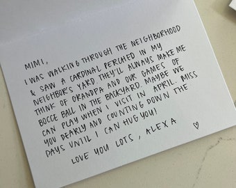 Handwritten Thank You Notes MAILED for Wedding, Birthday, Hostess